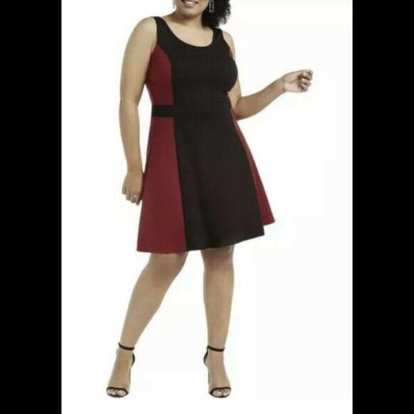 Rosie Harlow Womens Black Sleeveless Fit + Flare Evening Dress Plus 3X NWT - Picture 1 of 7
